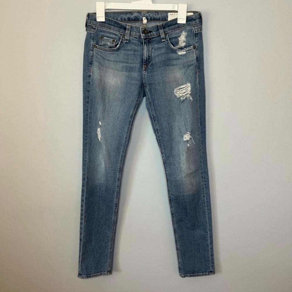 Rag & Bone The Dre Atwater Distressed Light Wash Jeans size 25